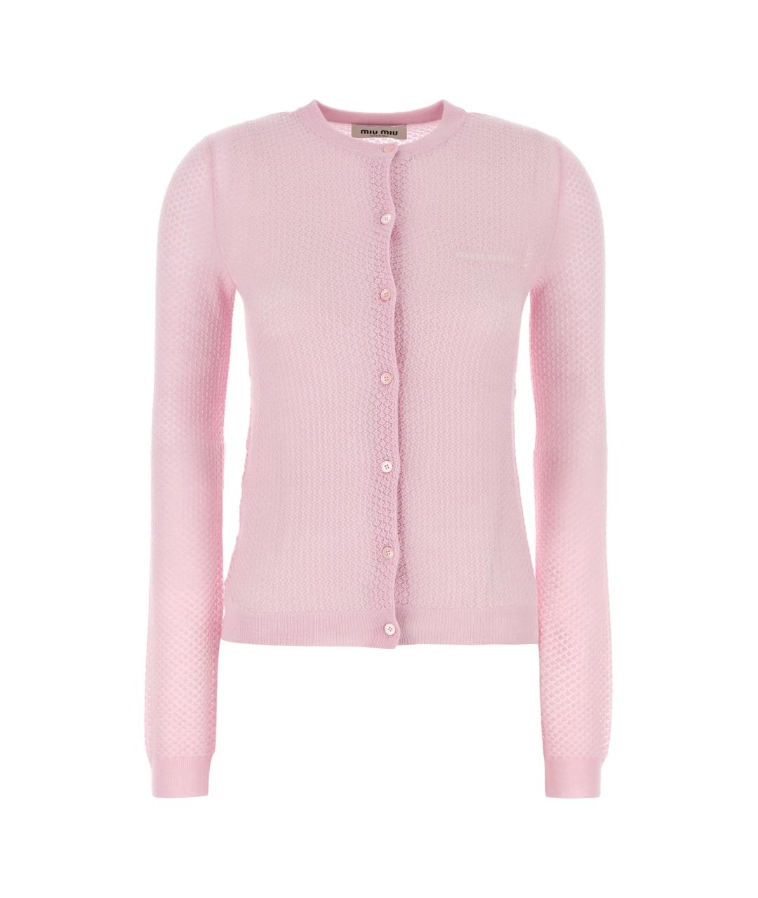 MIU MIU Розовый кашемировый кардиган, фото 1