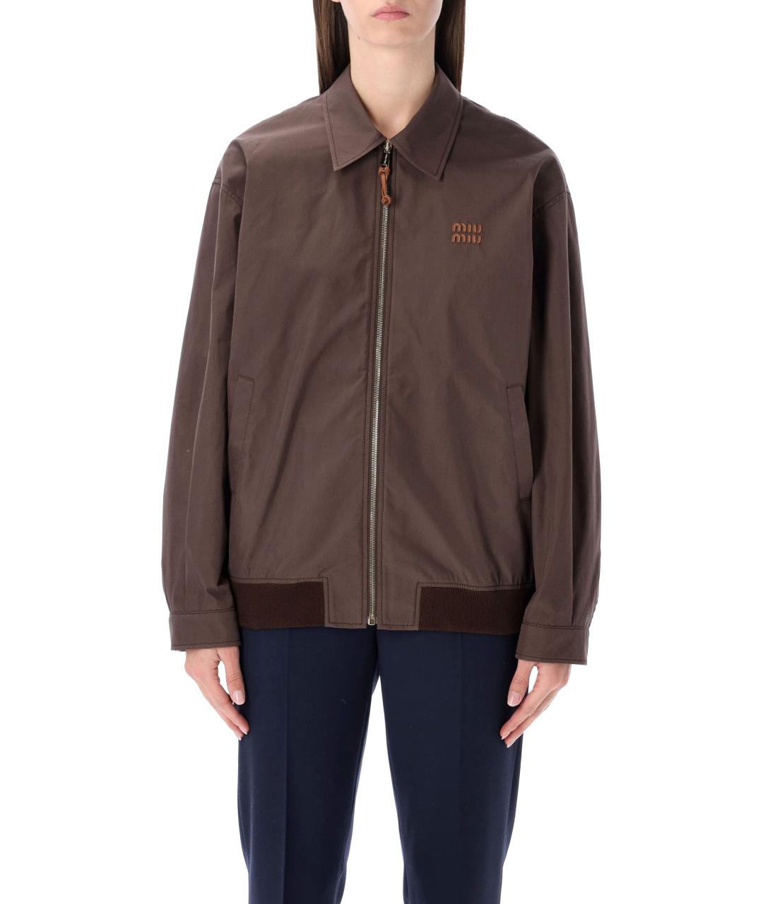 MIU MIU Коричневая хлопковая куртка, фото 2