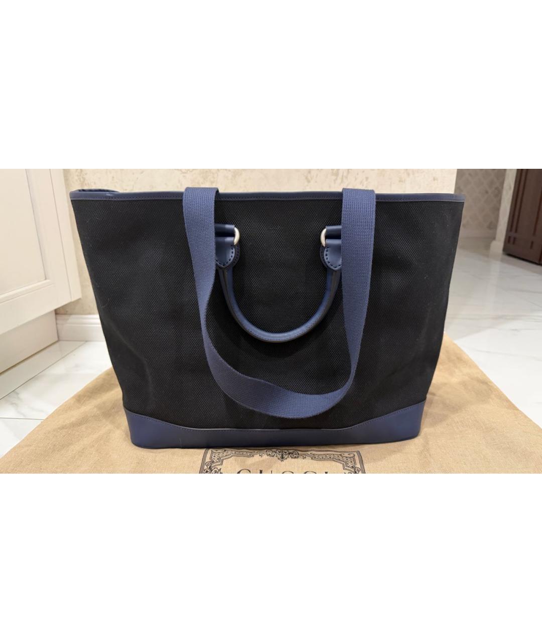 GUCCI Темно-синяя сумка тоут, фото 3