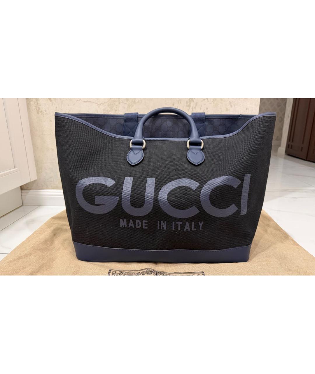 GUCCI Темно-синяя сумка тоут, фото 9