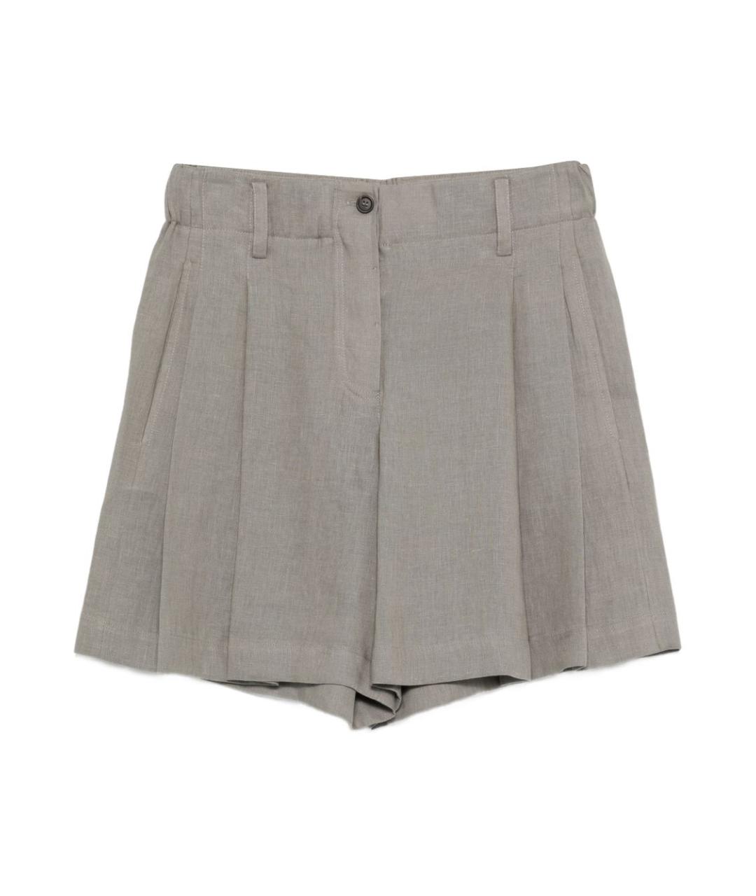 BRUNELLO CUCINELLI Серые льняные шорты, фото 1