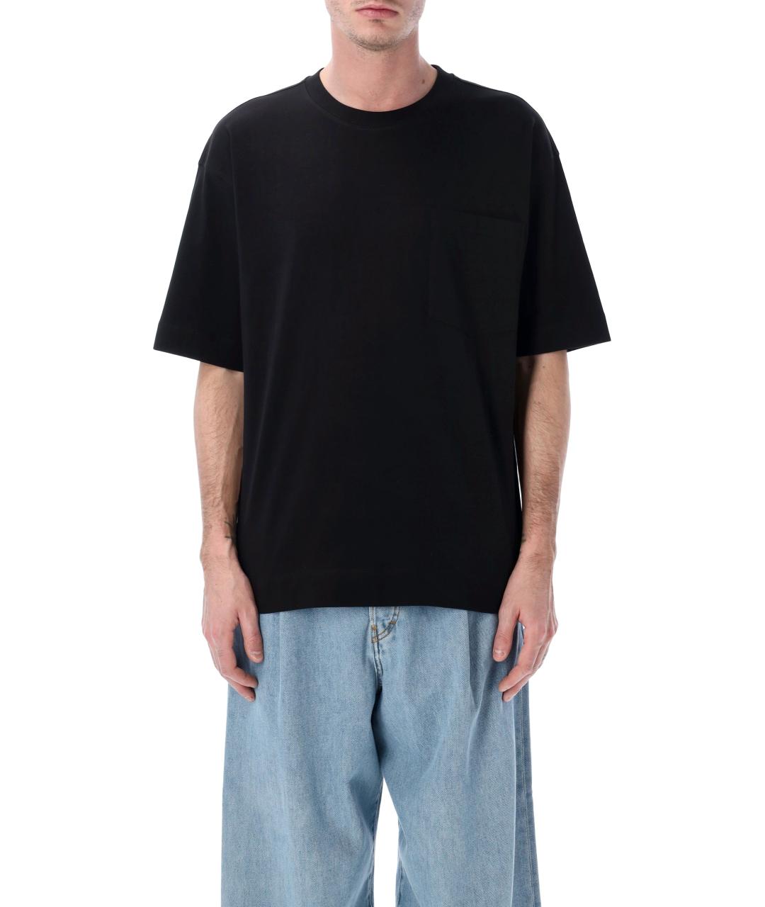 DRIES VAN NOTEN Черная хлопковая футболка, фото 1