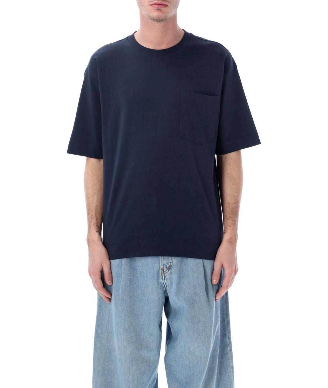 DRIES VAN NOTEN Синяя хлопковая футболка, фото 1