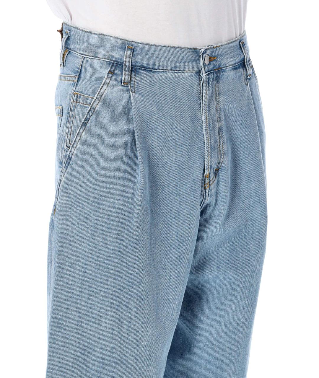 DRIES VAN NOTEN Голубые хлопковые прямые джинсы, фото 3