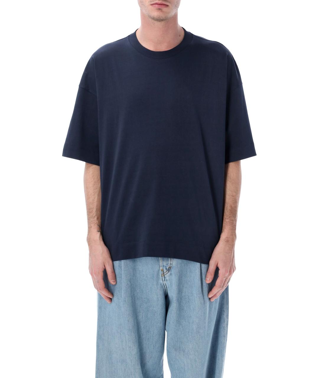 DRIES VAN NOTEN Синяя хлопковая футболка, фото 1