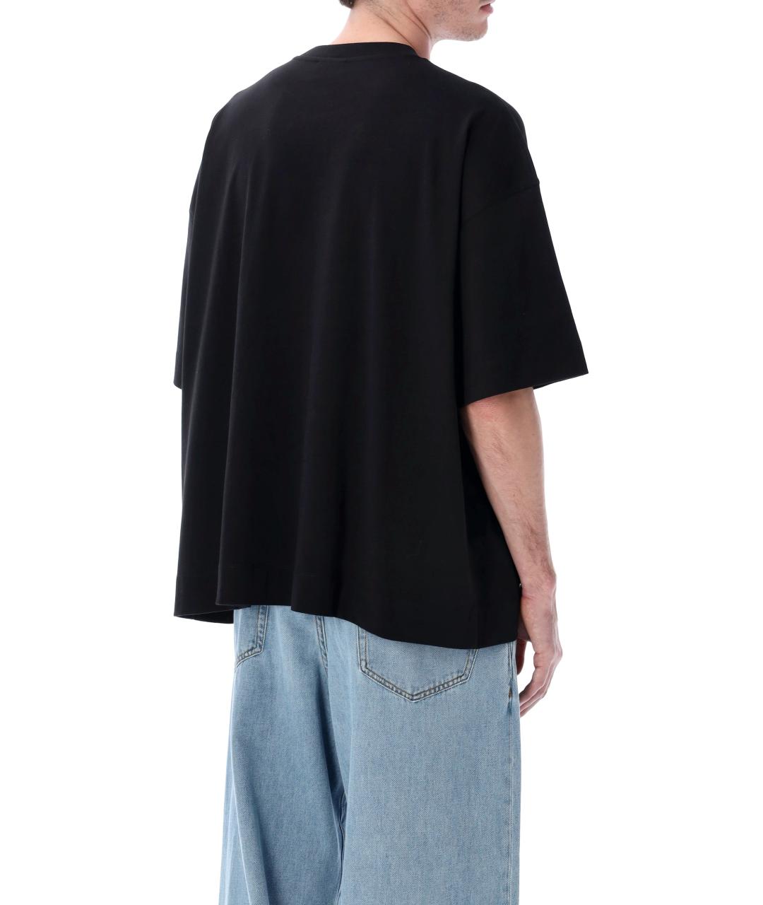 DRIES VAN NOTEN Черная хлопковая футболка, фото 2