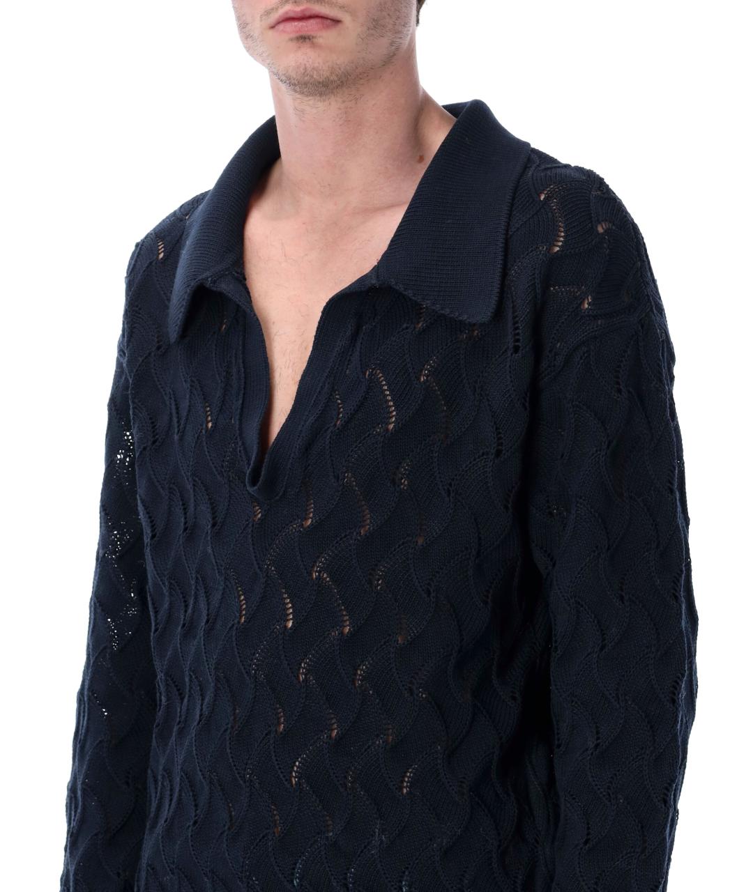 DRIES VAN NOTEN Темно-синий хлопковый джемпер / свитер, фото 3