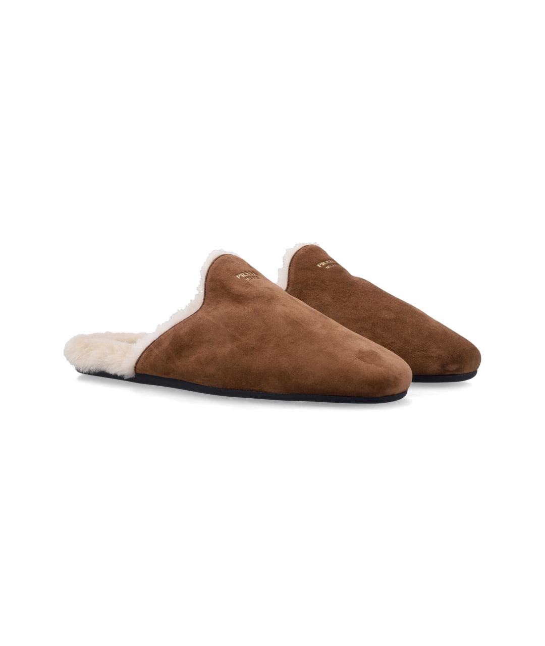 PRADA Коричневые замшевые мюли, фото 2