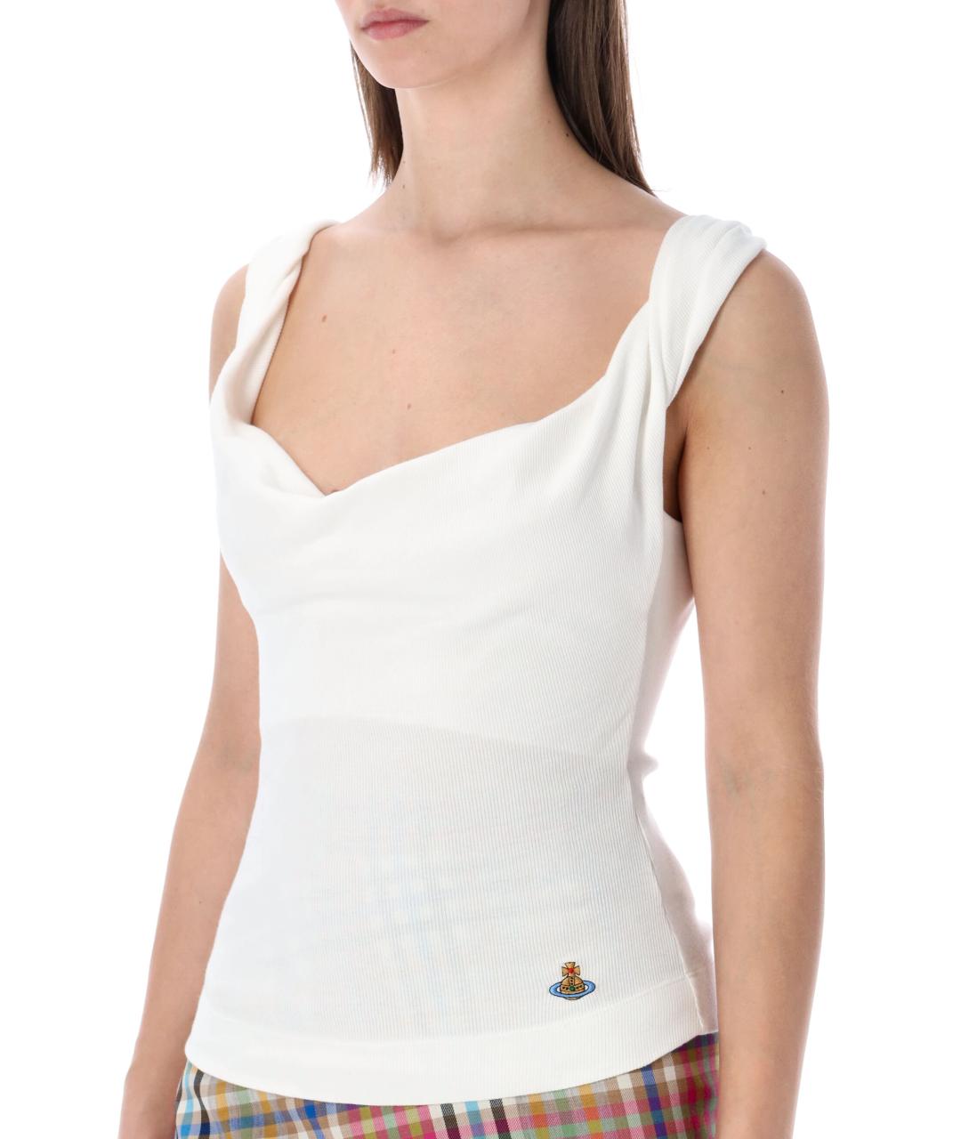 VIVIENNE WESTWOOD Белая хлопковая майка, фото 4