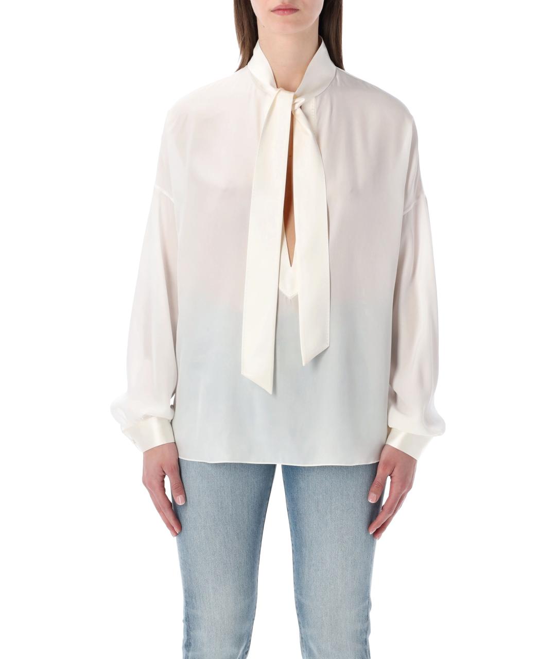 TOM FORD Бежевая шелковая блузы, фото 2