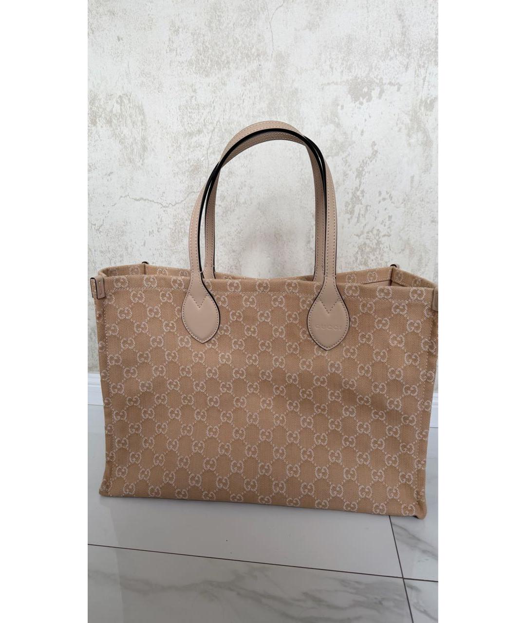 GUCCI Бежевая сумка тоут, фото 9