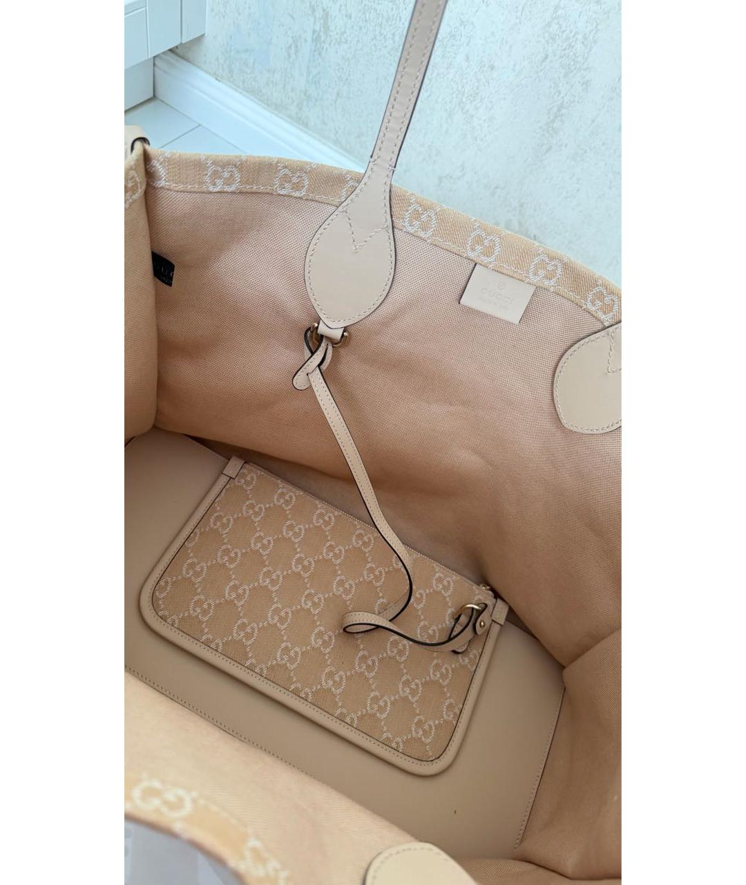 GUCCI Бежевая сумка тоут, фото 4
