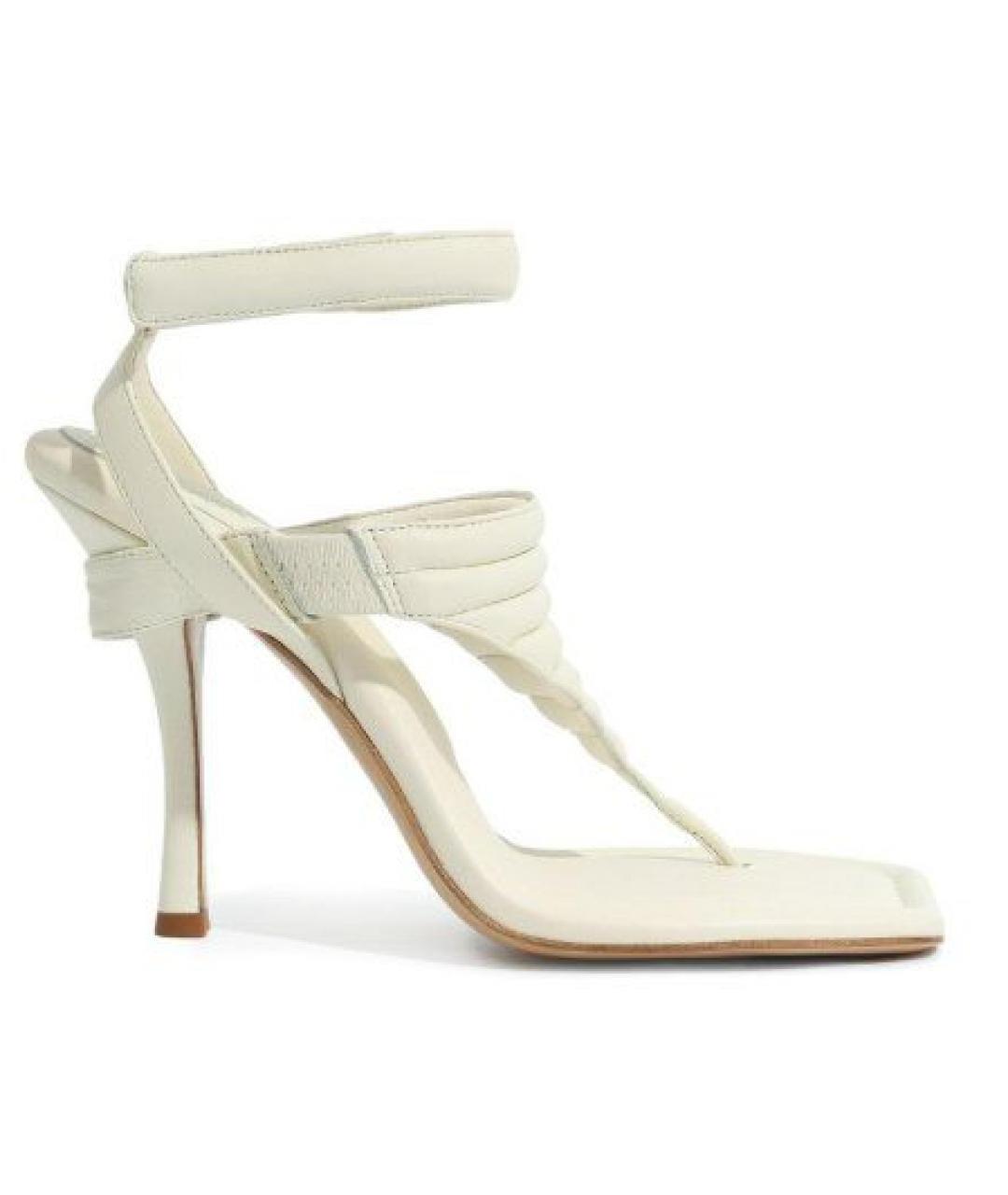 GIABORGHINI Белые кожаные босоножки, фото 1