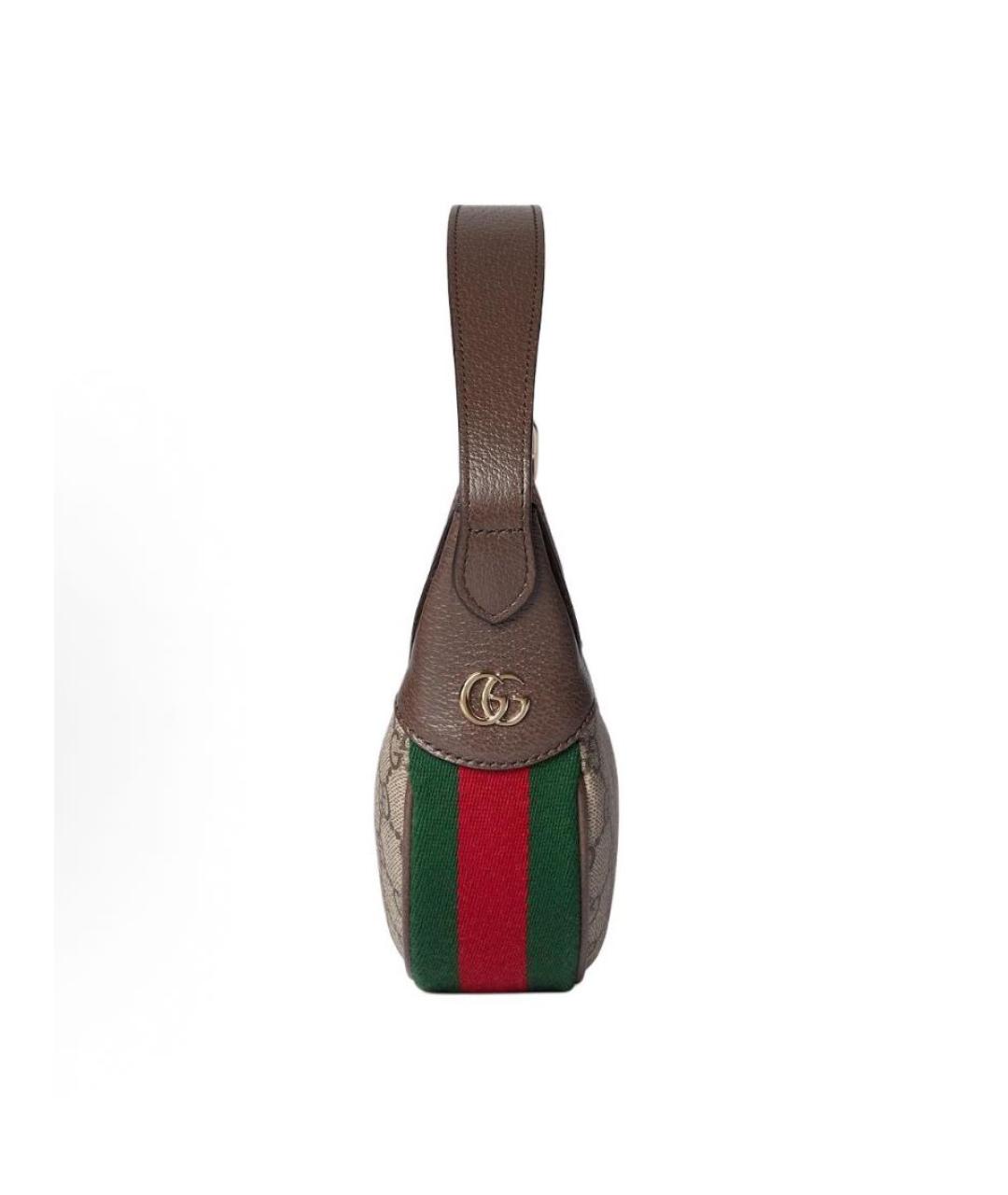 GUCCI Коричневая деним сумка с короткими ручками, фото 3