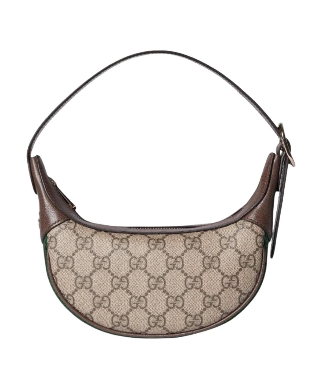 GUCCI Коричневая деним сумка с короткими ручками, фото 1