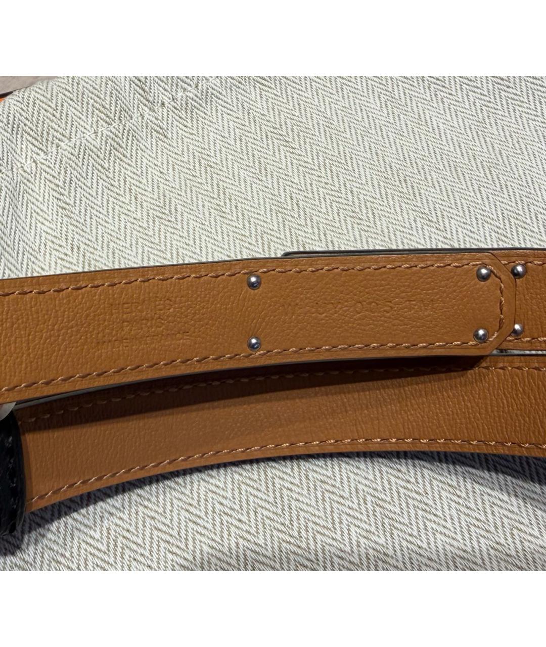 HERMES Черный кожаный ремень, фото 3