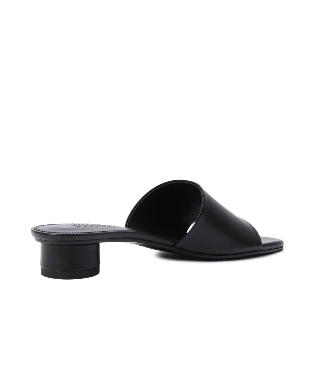 MM6 MAISON MARGIELA Черные кожаные мюли, фото 3