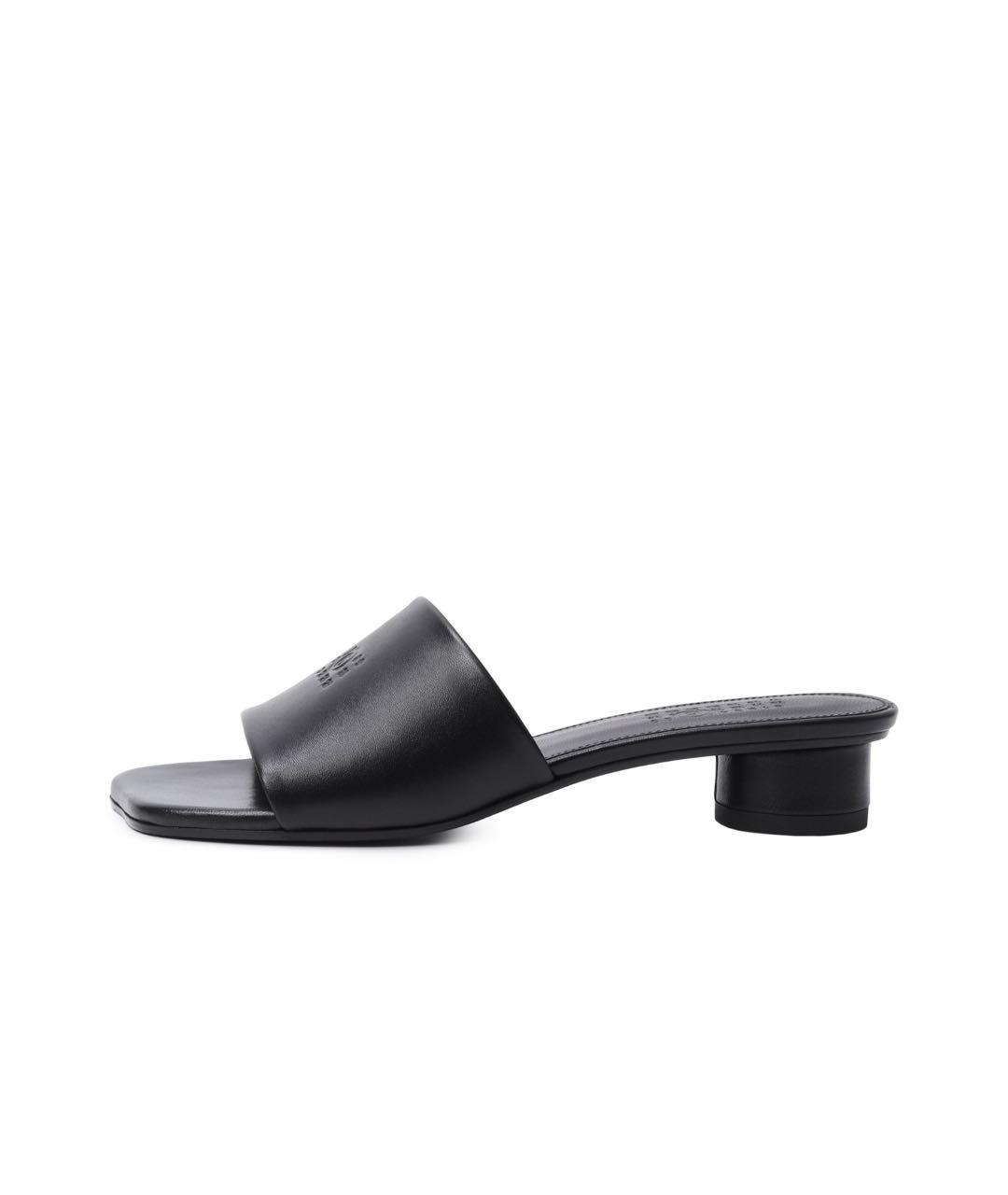 MM6 MAISON MARGIELA Черные кожаные мюли, фото 7