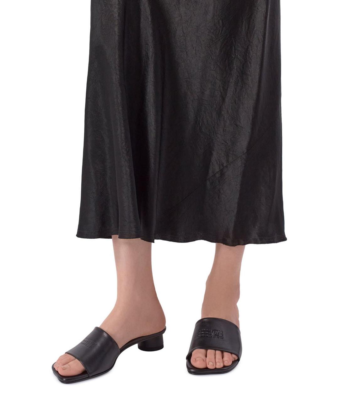 MM6 MAISON MARGIELA Черные кожаные мюли, фото 5