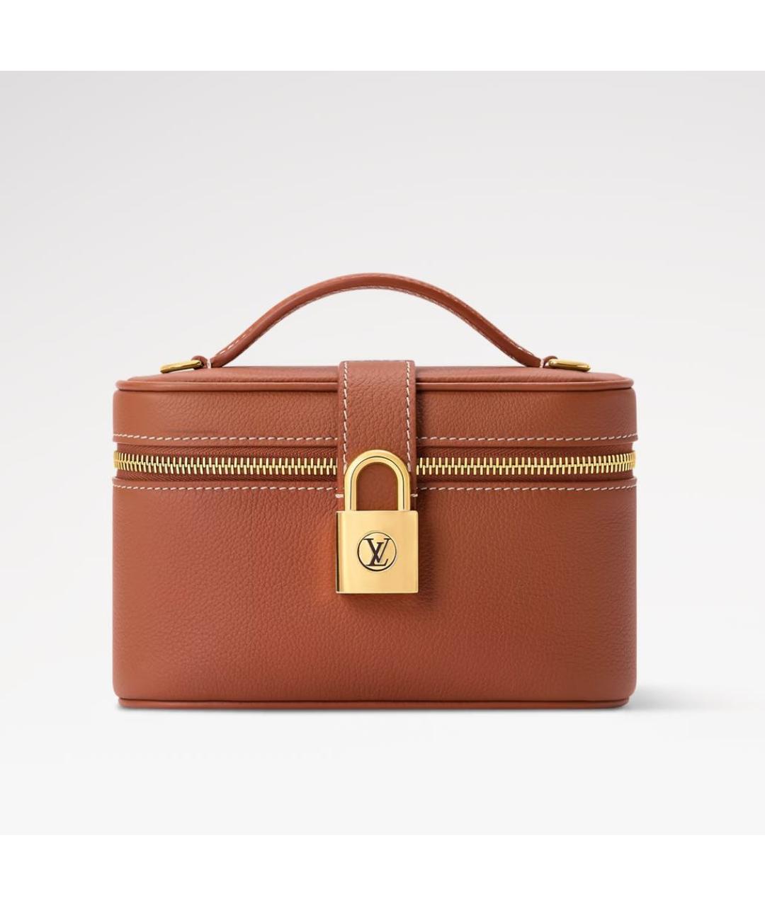 LOUIS VUITTON Коричневая кожаная сумка с короткими ручками, фото 5