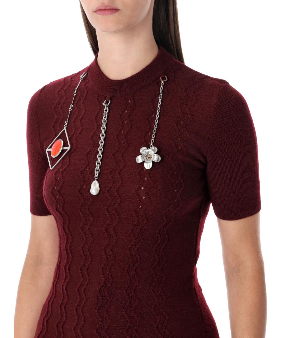 PRADA Бордовый шерстяной джемпер / свитер, фото 4