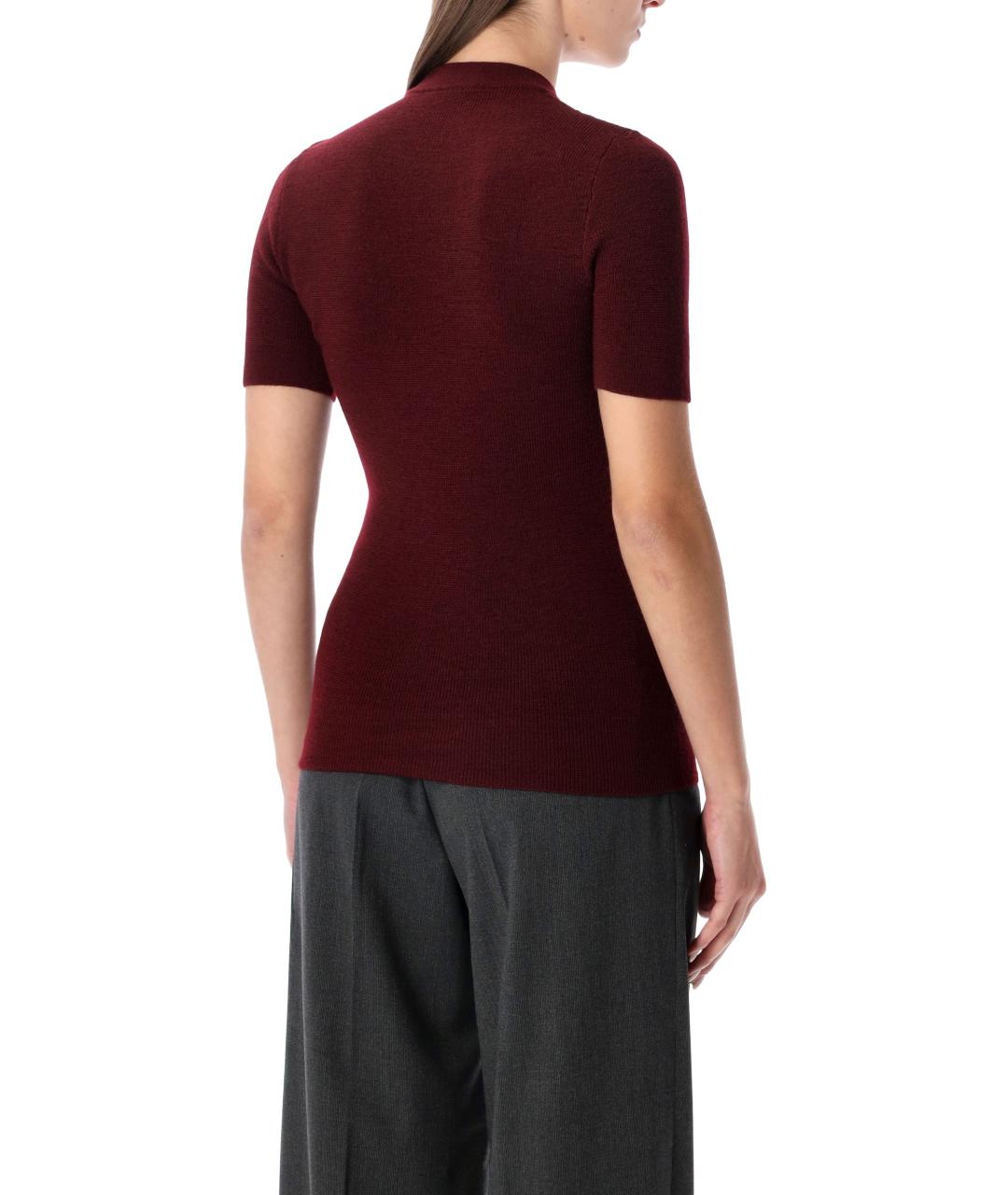 PRADA Бордовый шерстяной джемпер / свитер, фото 3