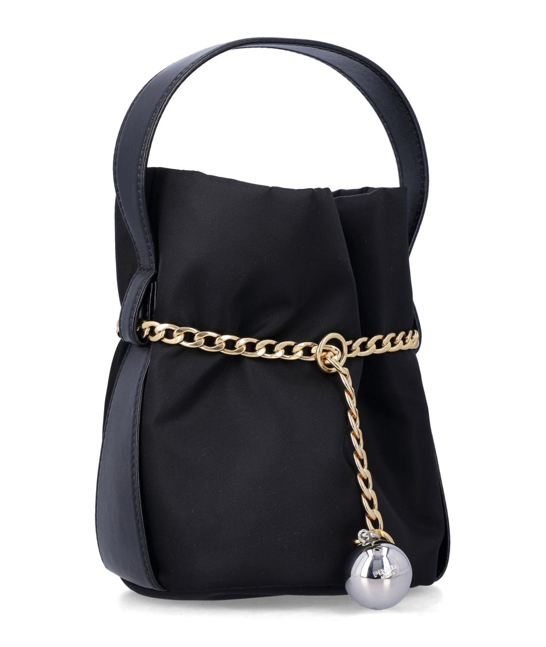 PRADA Черная синтетическая сумка с короткими ручками, фото 2