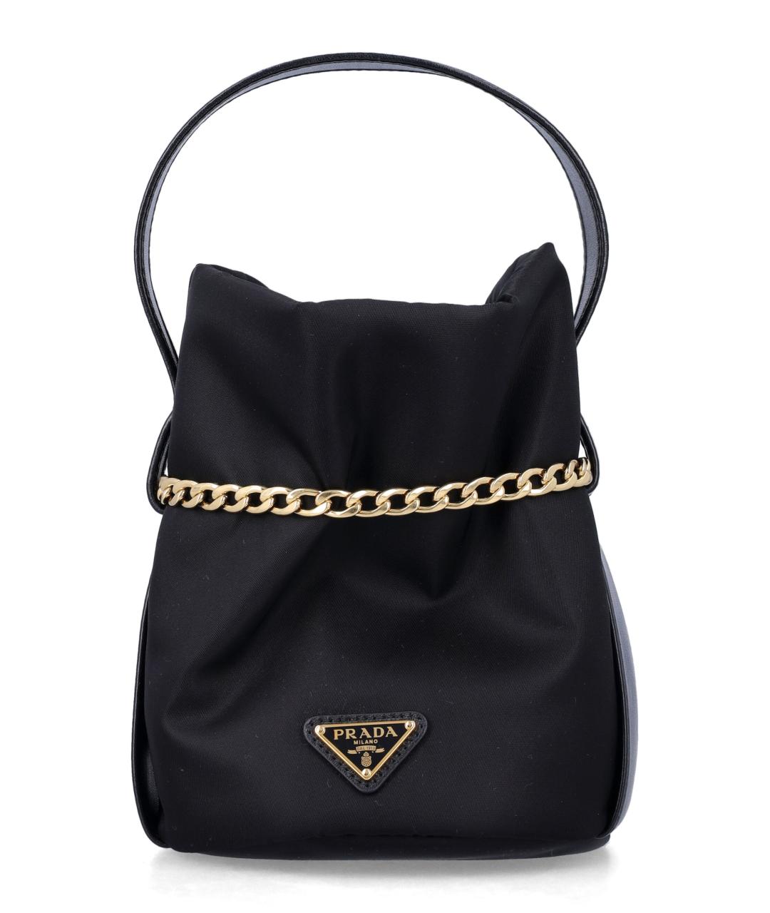 PRADA Черная синтетическая сумка с короткими ручками, фото 3