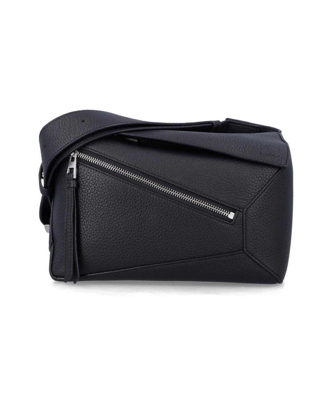 LOEWE Черная кожаная поясная сумка, фото 1