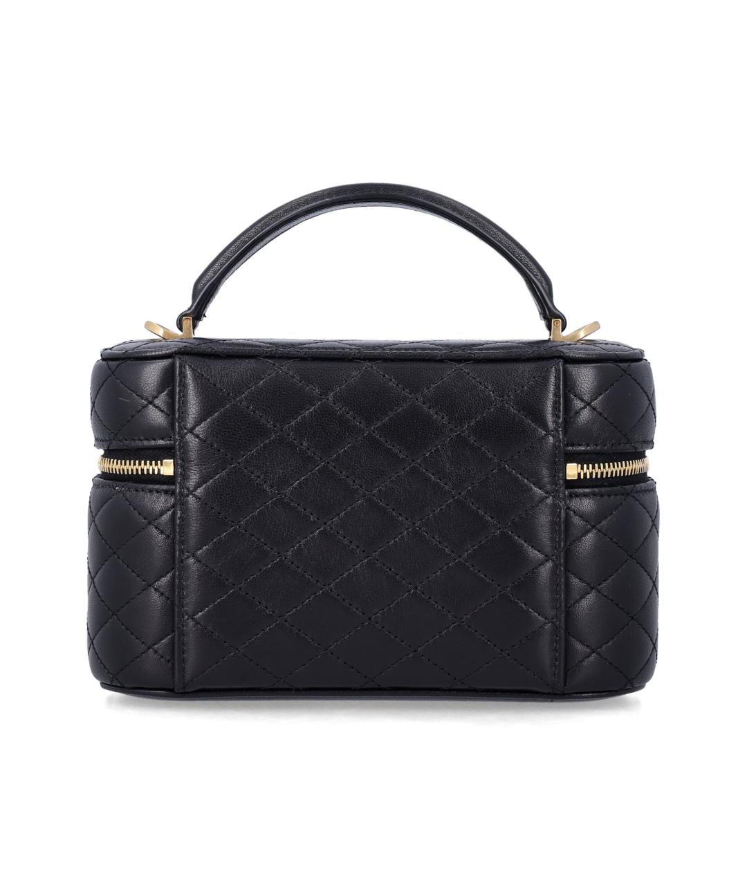 SAINT LAURENT Черная кожаная сумка с короткими ручками, фото 3