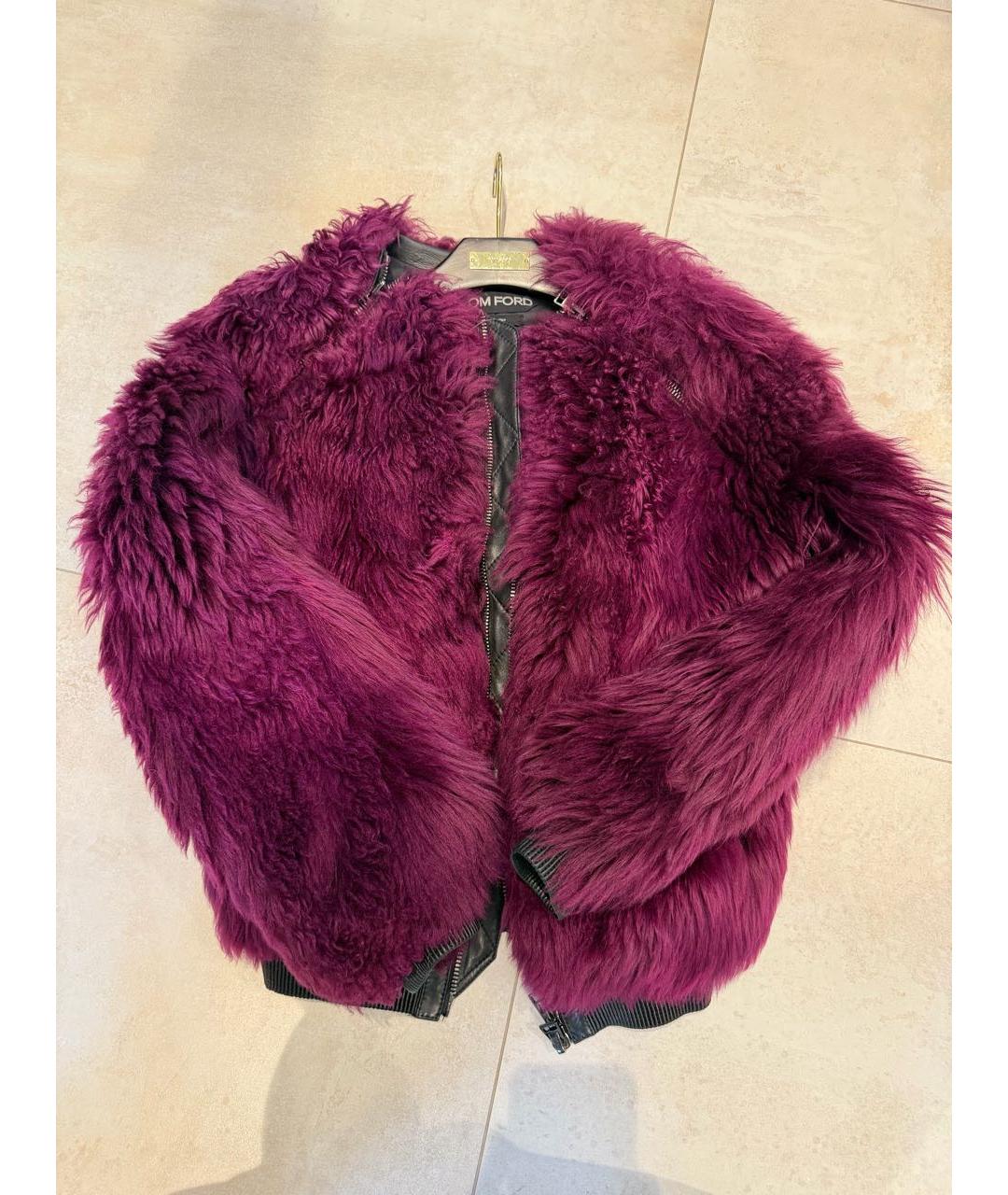 TOM FORD Фиолетовая полиэстеровая шуба, фото 5