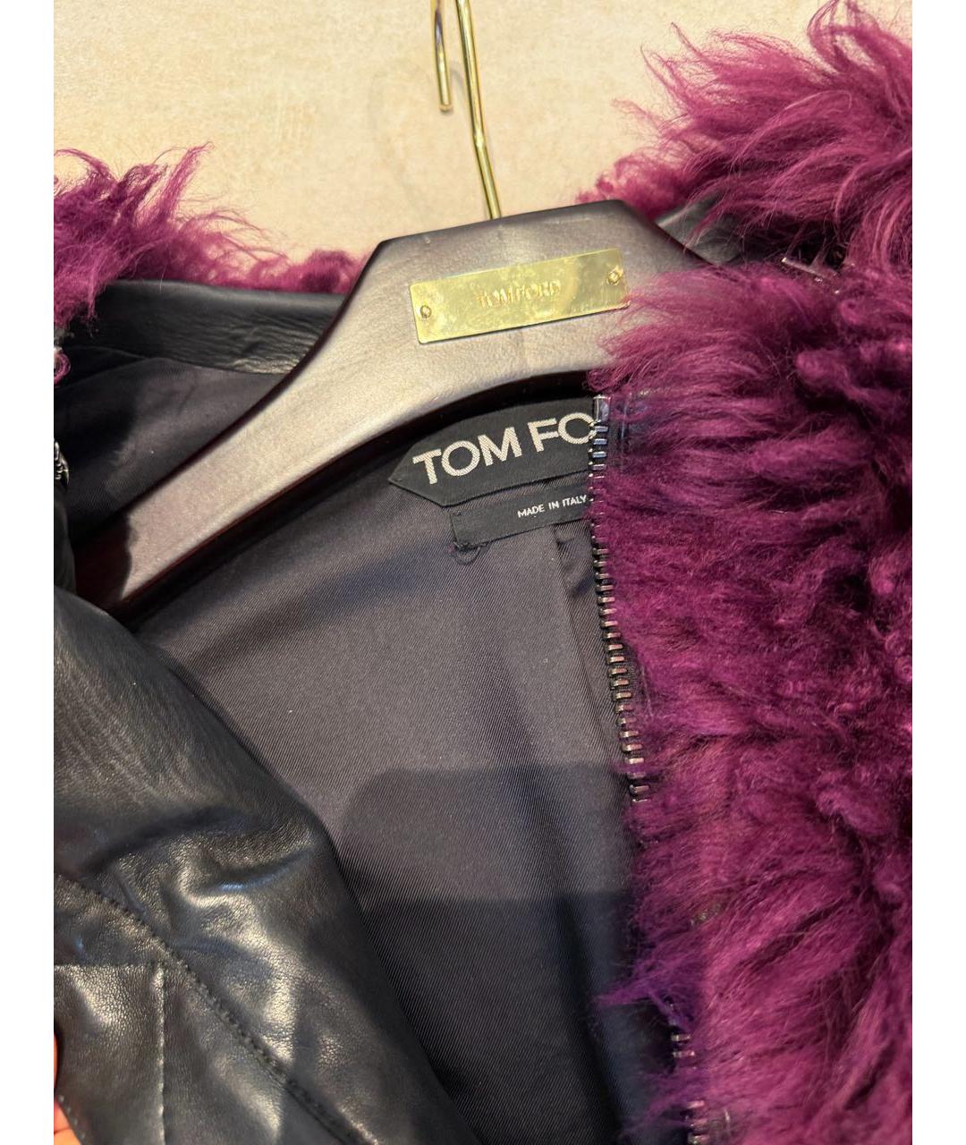 TOM FORD Фиолетовая полиэстеровая шуба, фото 3