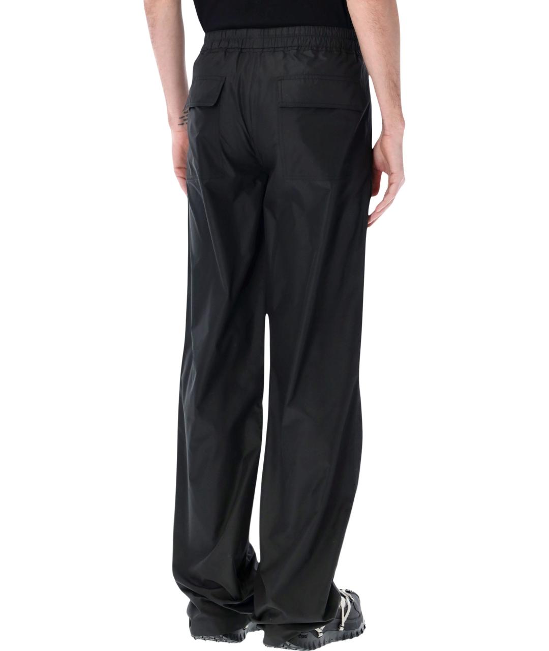 MONCLER Черные полиэстеровые повседневные брюки, фото 3