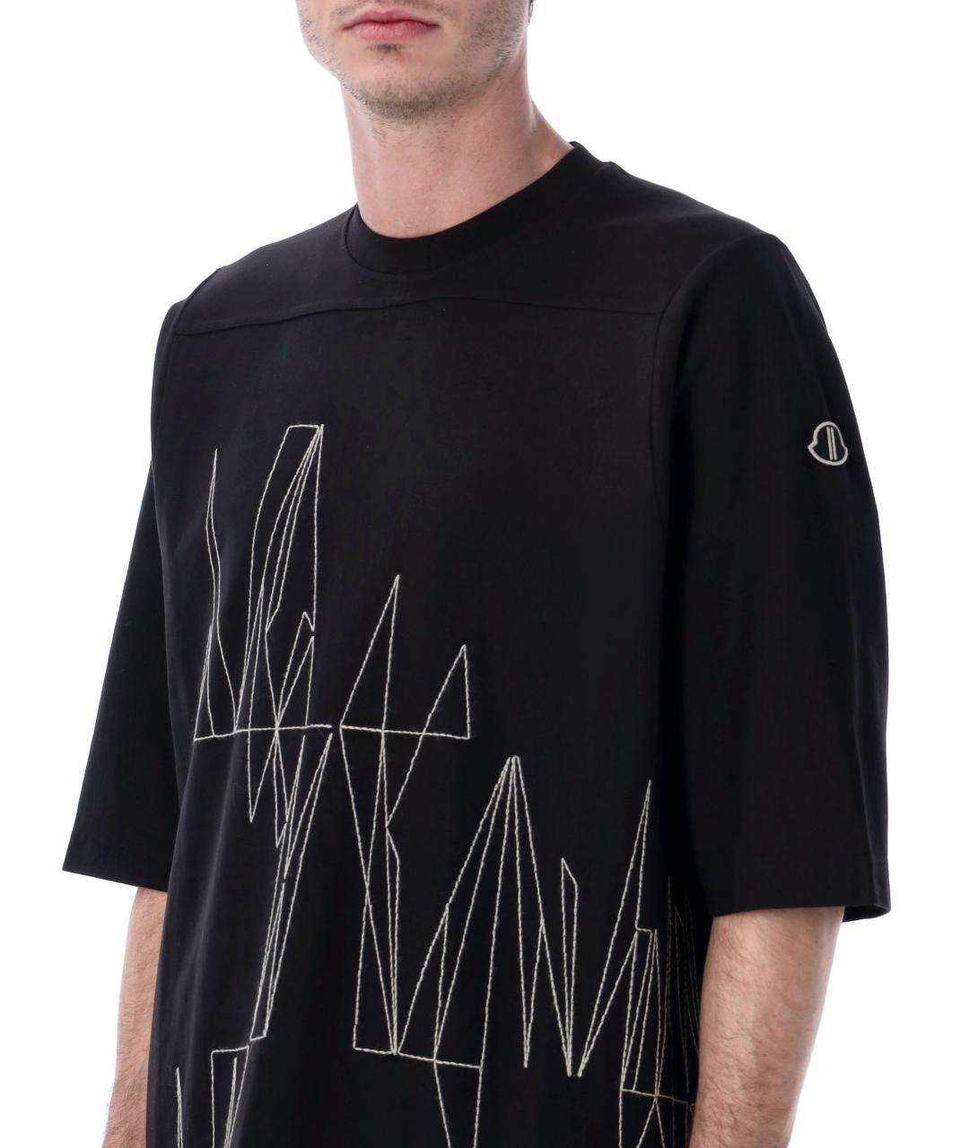 MONCLER Черная хлопковая футболка, фото 4