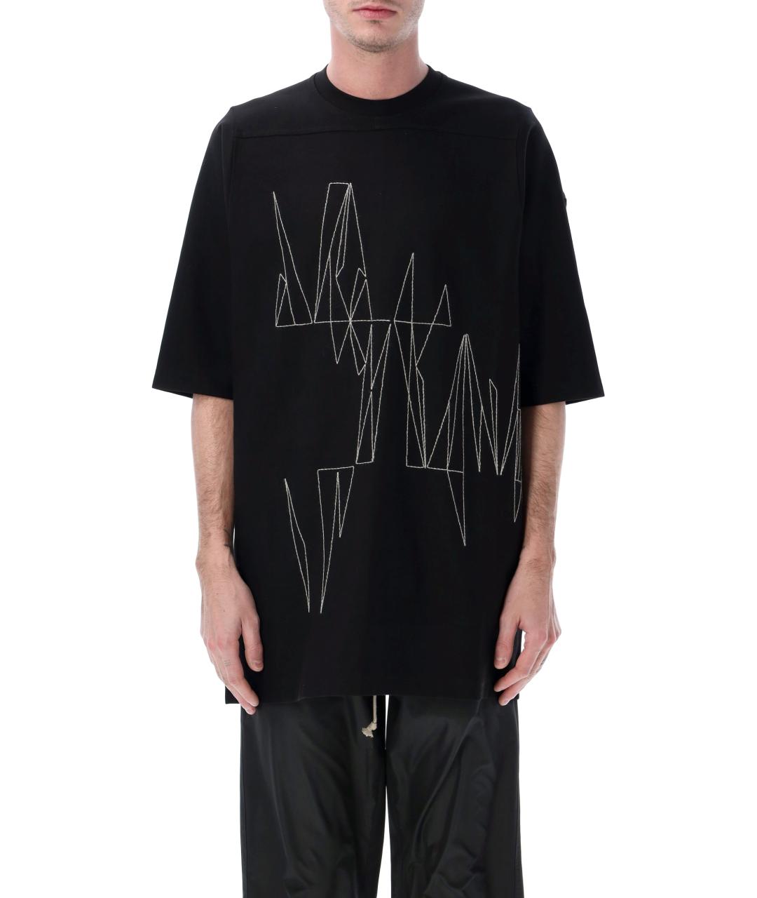 MONCLER Черная хлопковая футболка, фото 2