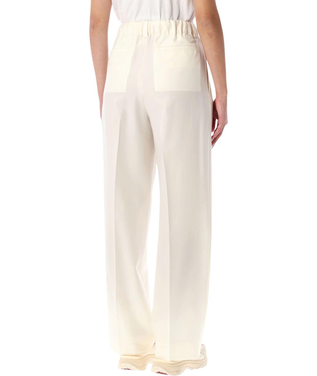 MONCLER Бежевые шерстяные прямые брюки, фото 2