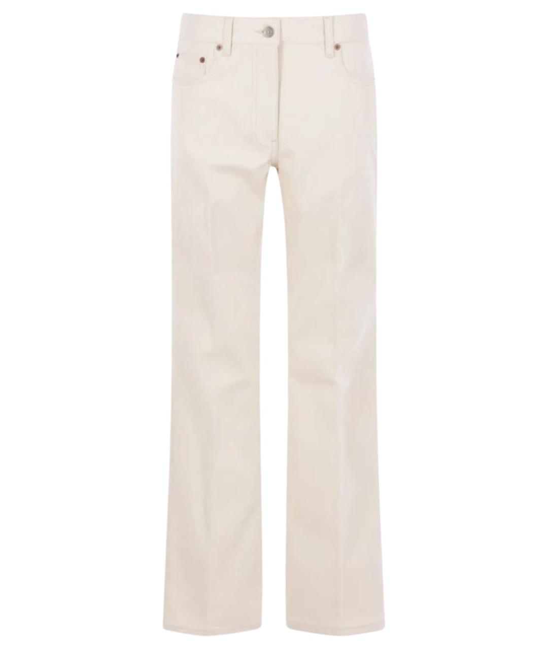 VALENTINO Бежевые хлопковые прямые джинсы, фото 1