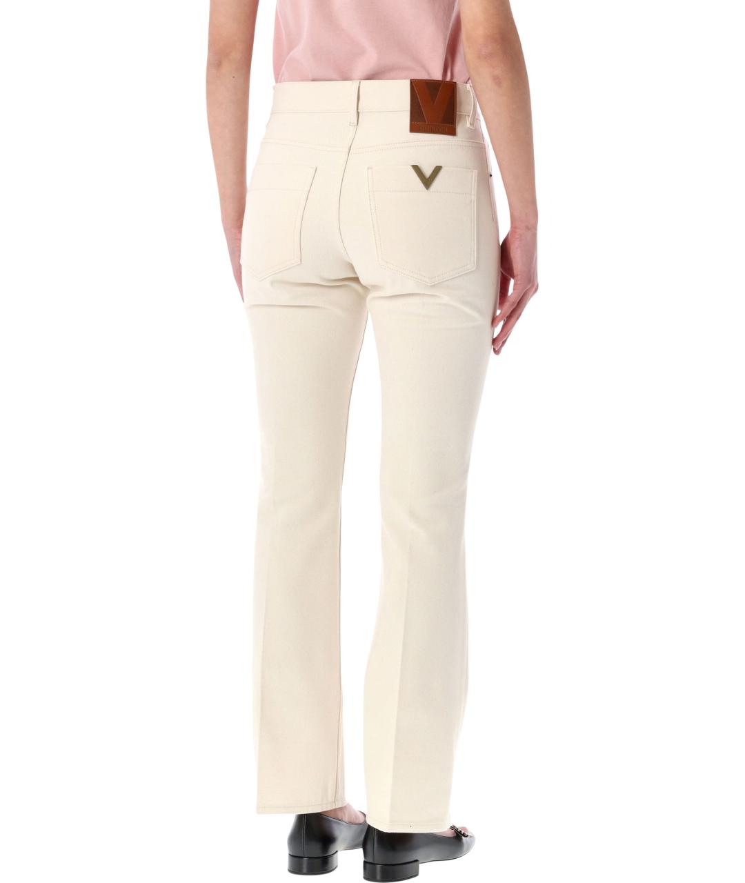 VALENTINO Бежевые хлопковые прямые джинсы, фото 3