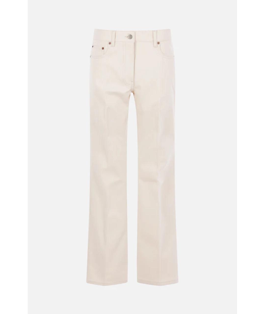VALENTINO Бежевые хлопковые прямые джинсы, фото 5