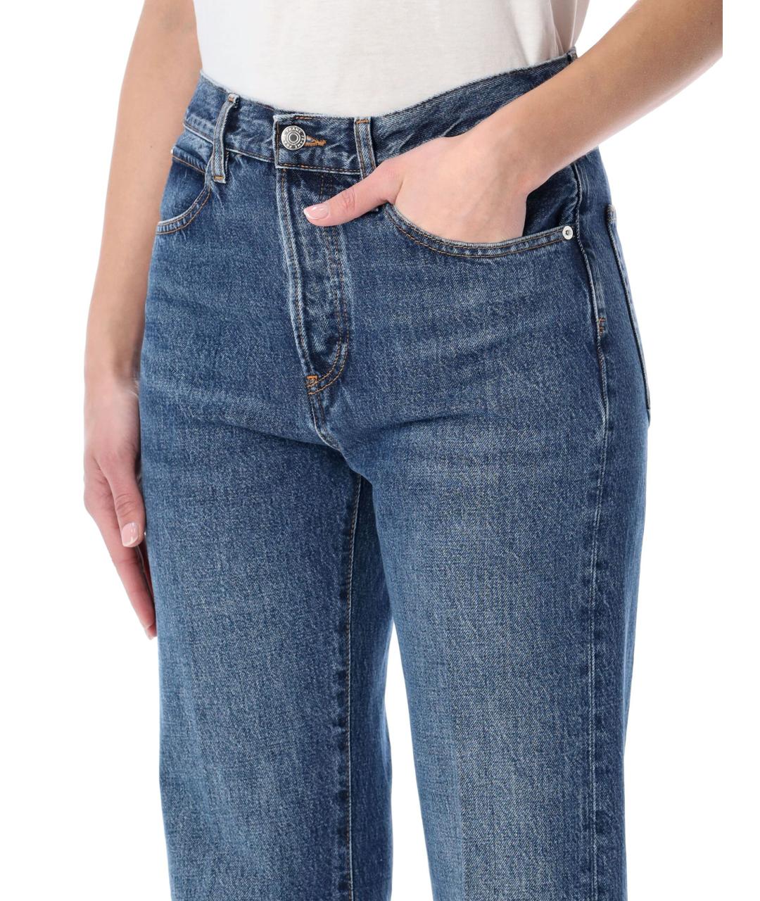 FRAME Синие хлопковые джинсы клеш, фото 4