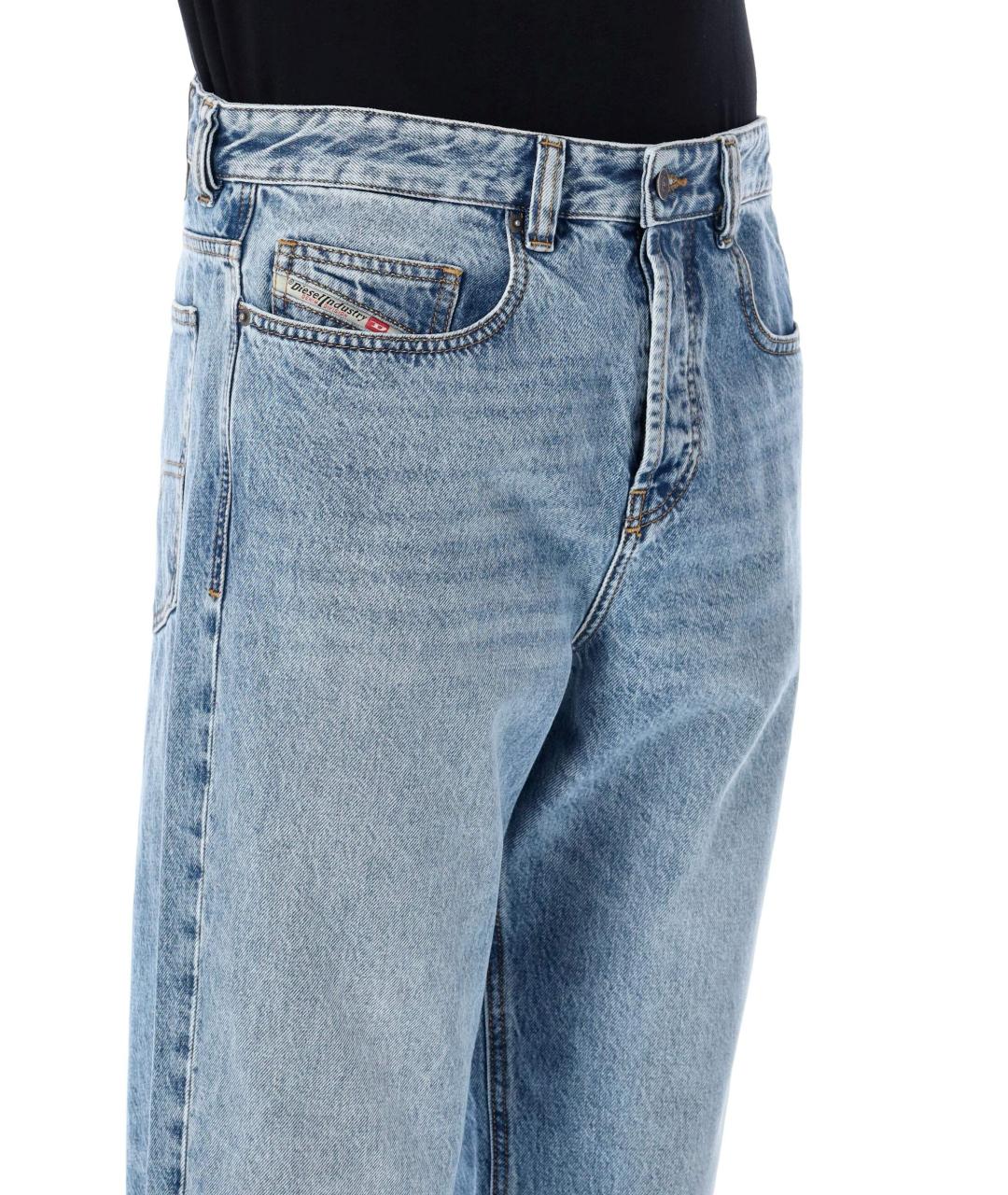 DIESEL Синие хлопковые прямые джинсы, фото 3