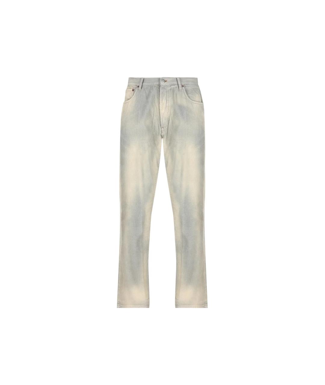 PRADA Голубые хлопковые прямые джинсы, фото 1