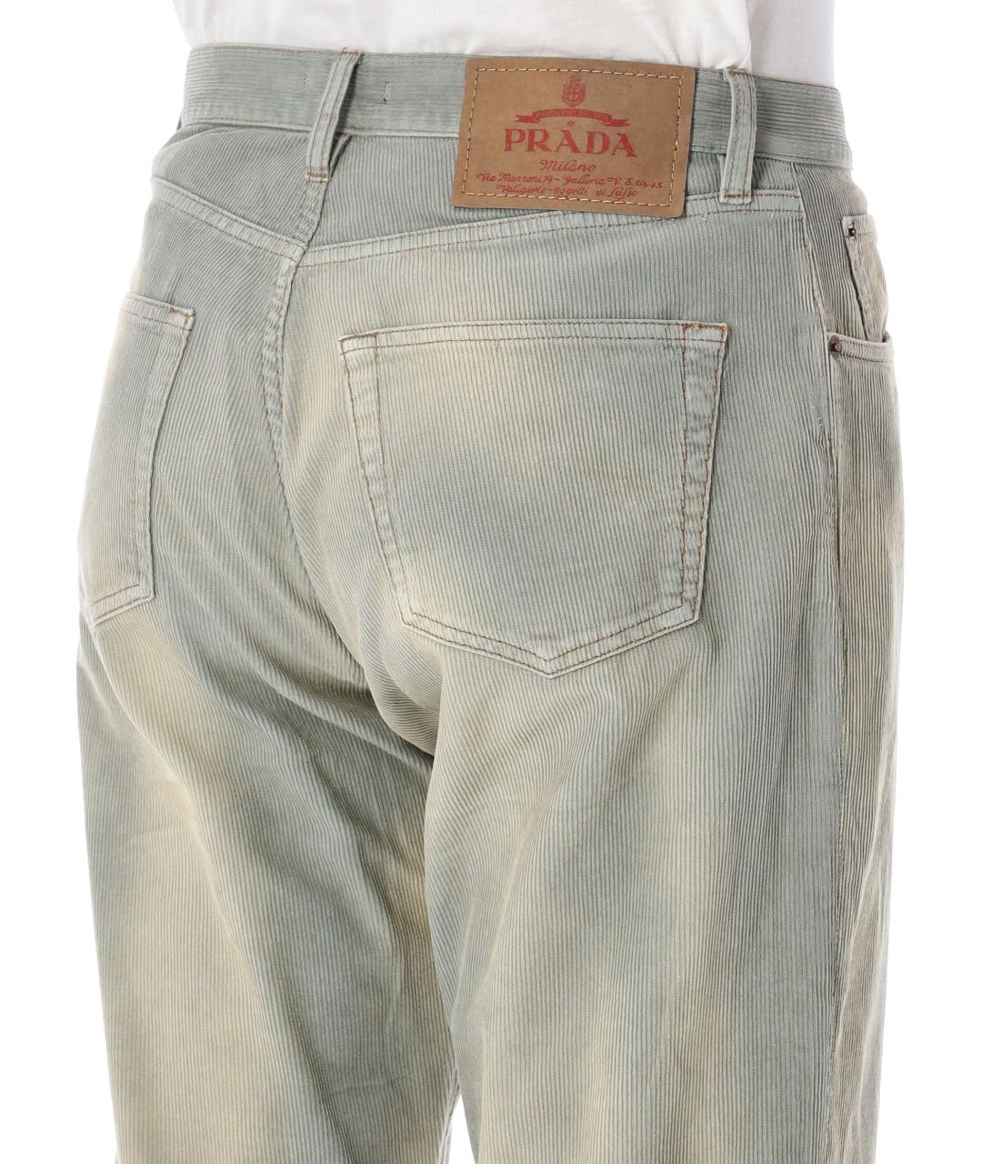 PRADA Голубые хлопковые прямые джинсы, фото 4