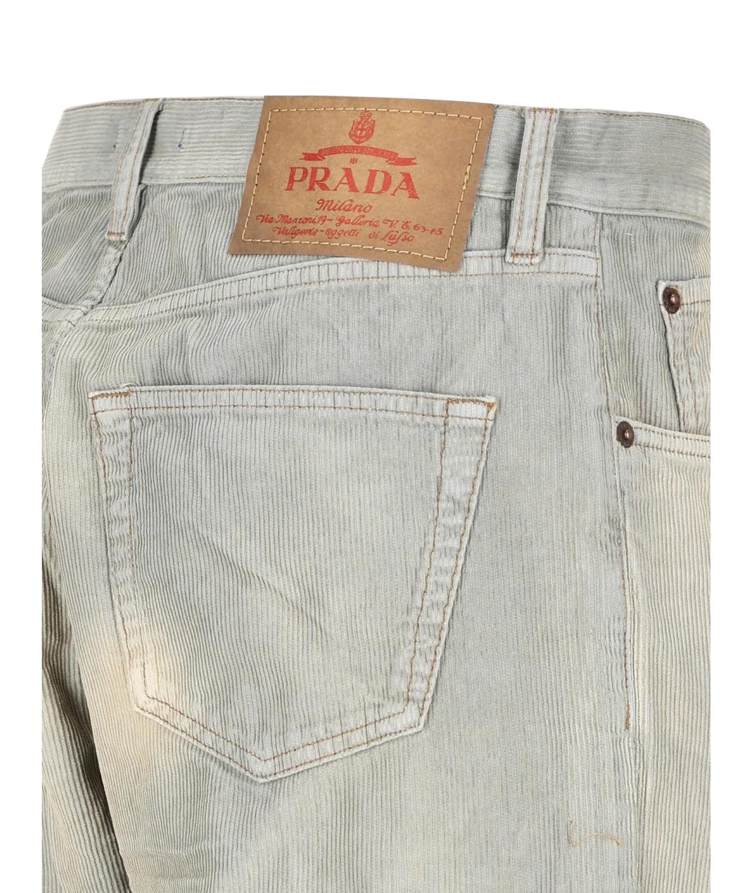 PRADA Голубые хлопковые прямые джинсы, фото 6