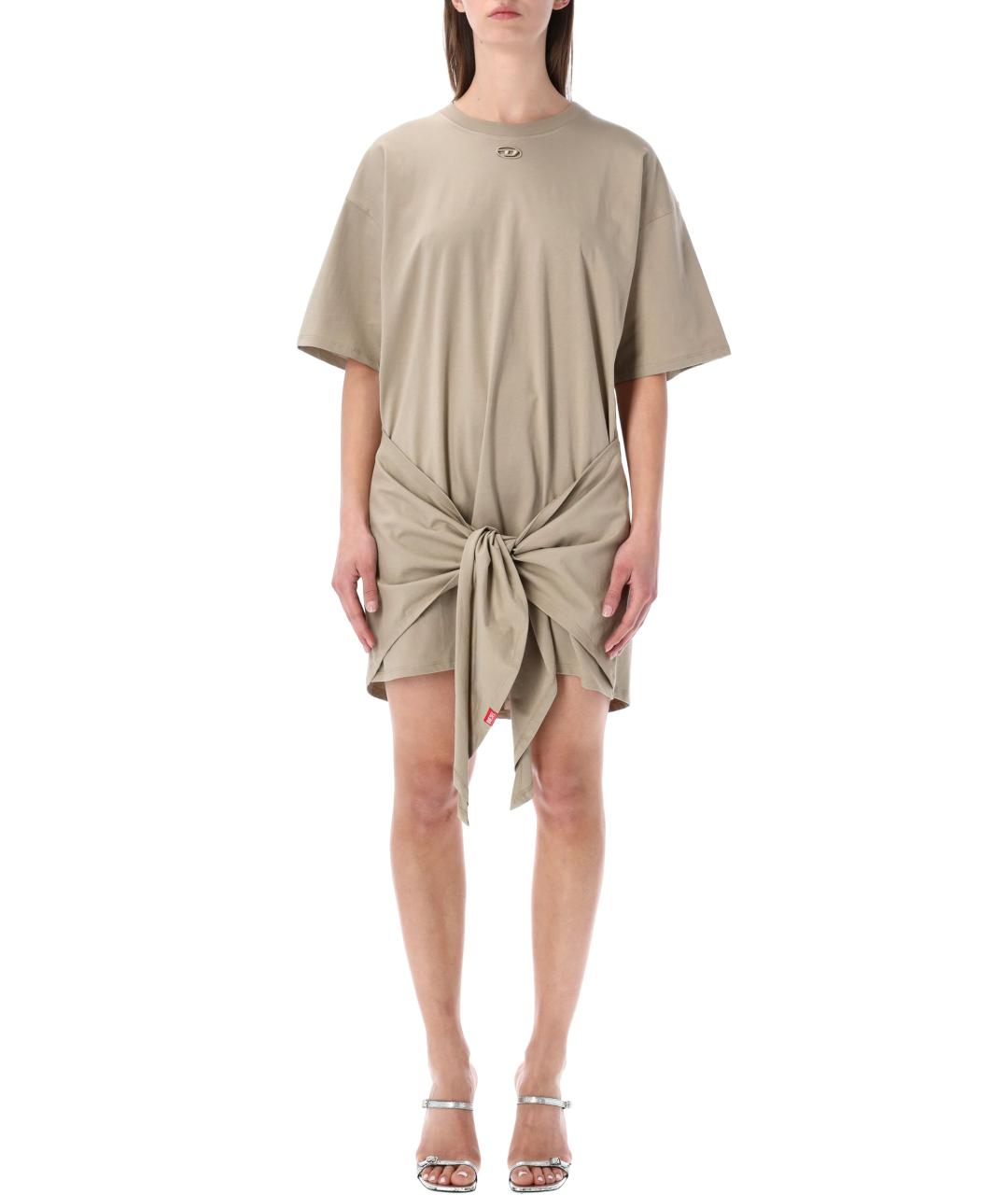 DIESEL Бежевое хлопковое платье, фото 1