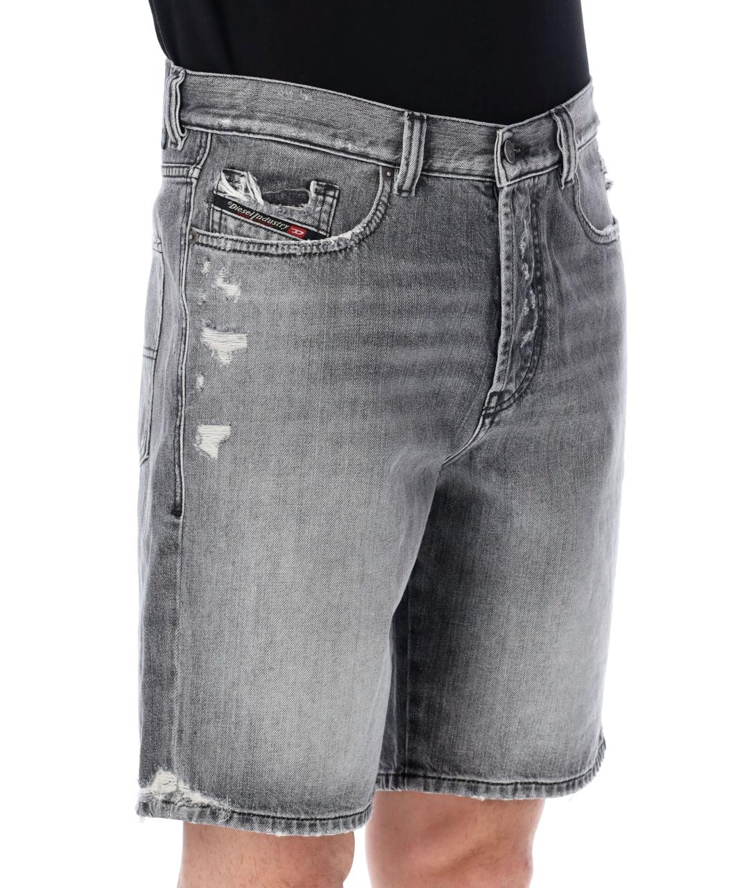 DIESEL Серые хлопковые шорты, фото 3