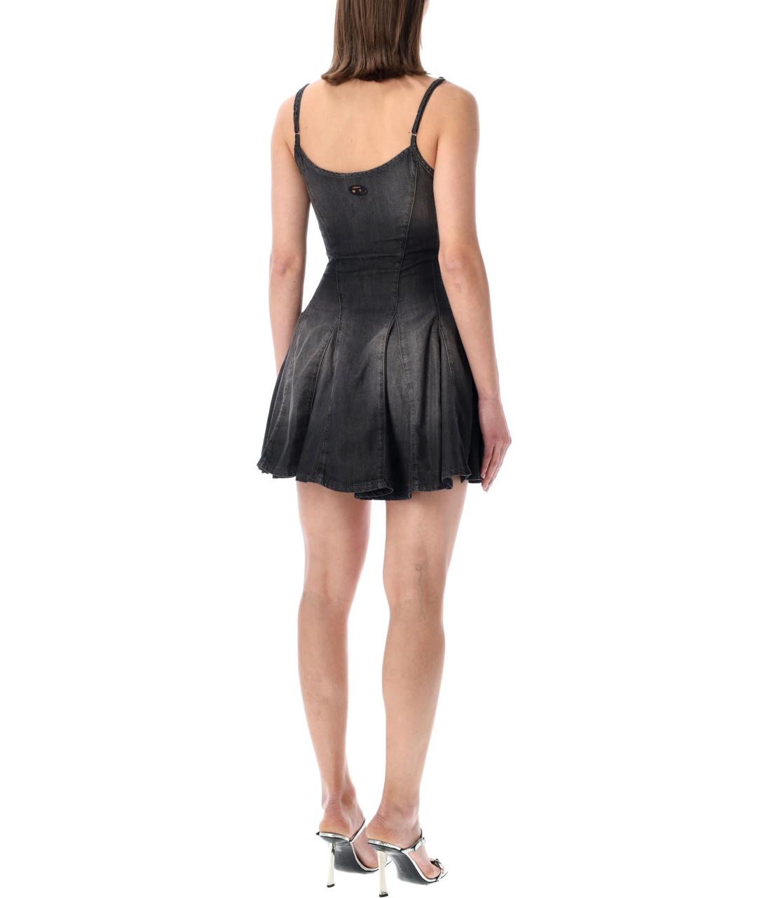 DIESEL Черное хлопковое повседневное платье, фото 2