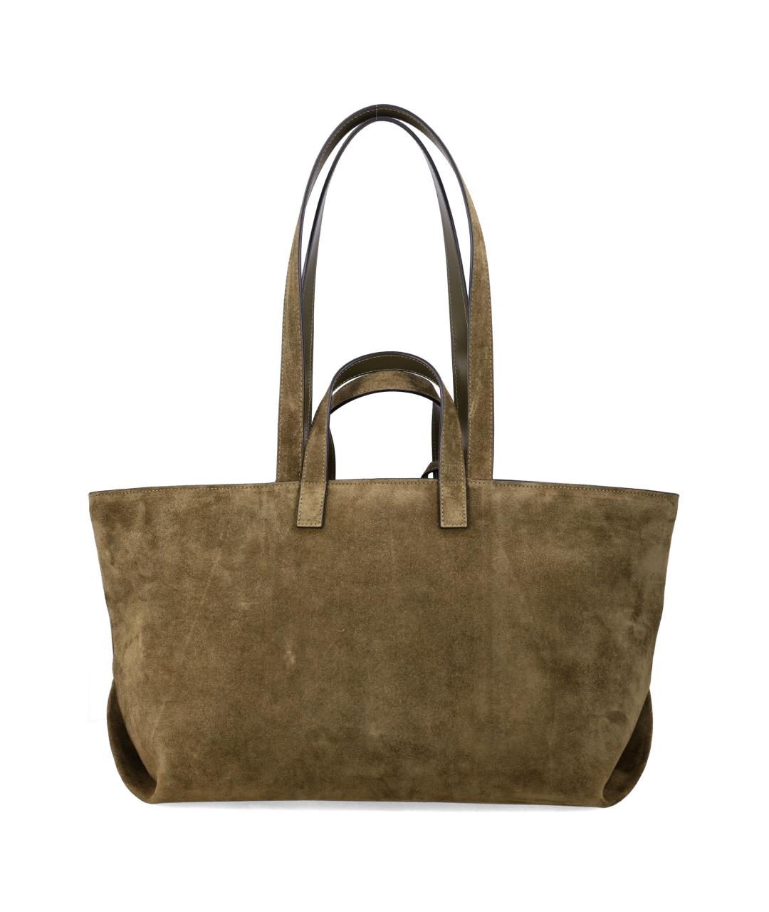 A.P.C. Зеленая замшевая сумка тоут, фото 3