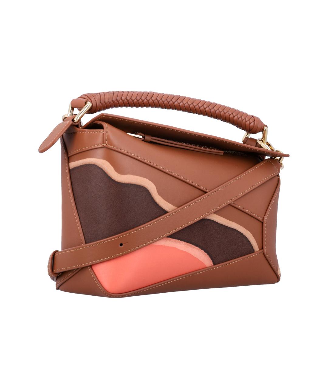 LOEWE Коричневая кожаная сумка через плечо, фото 2