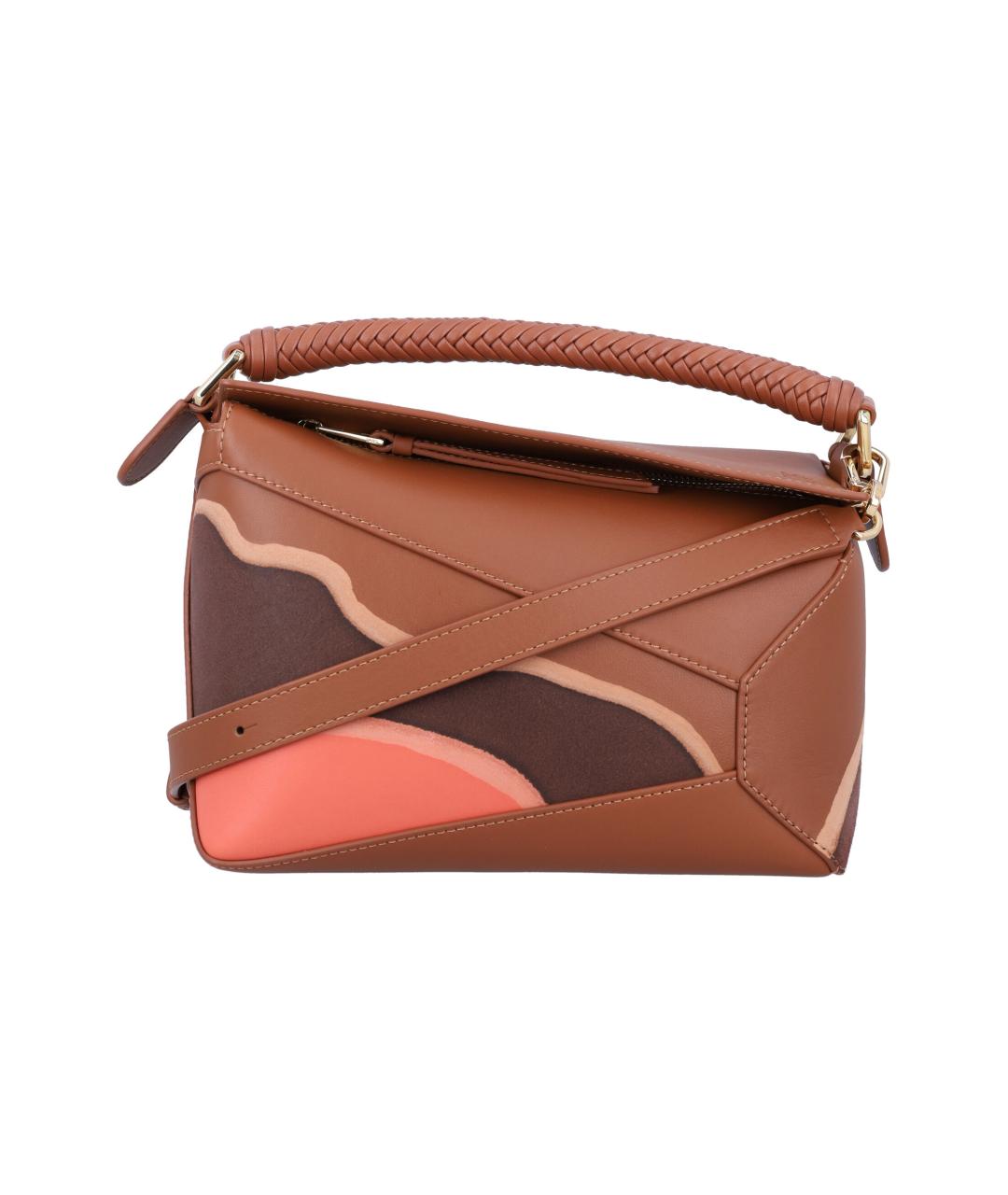 LOEWE Коричневая кожаная сумка через плечо, фото 1